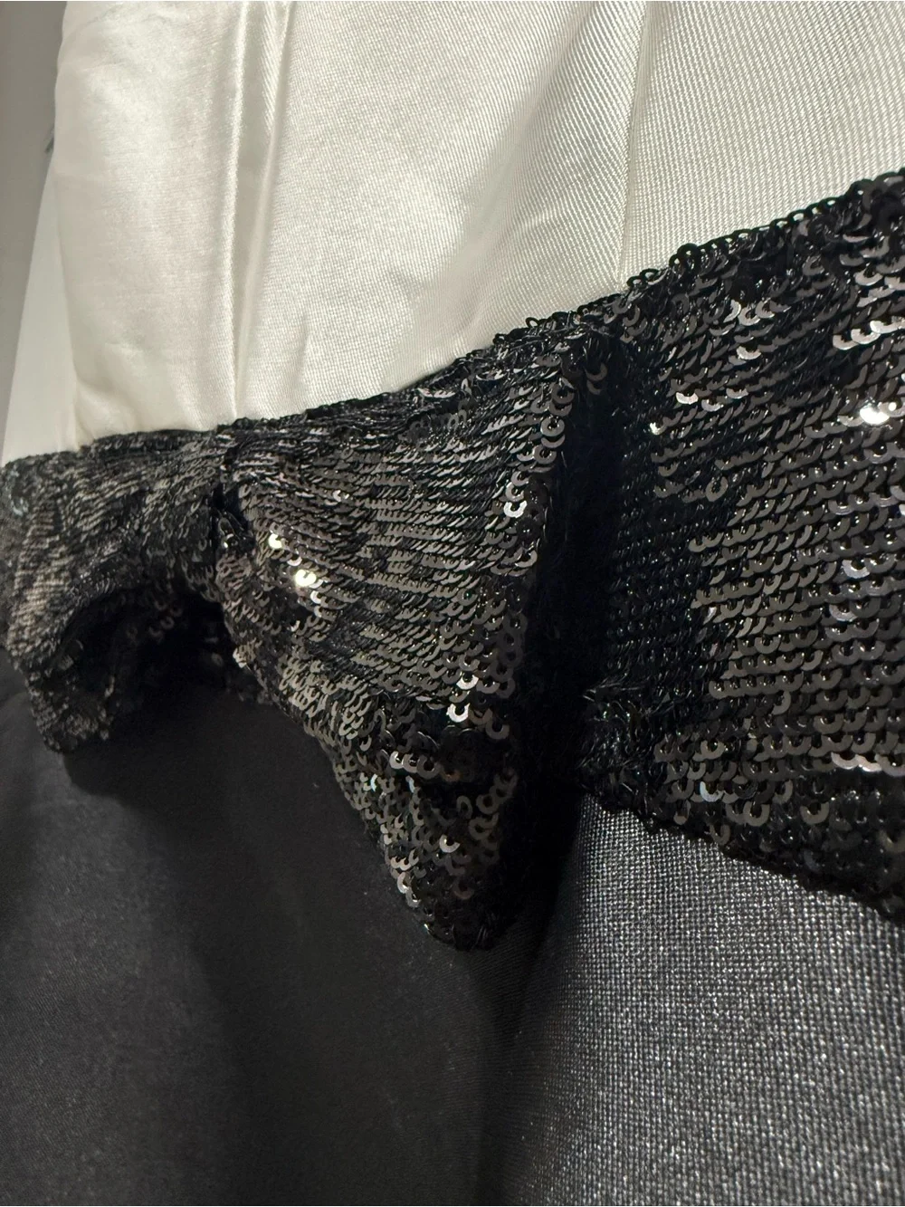 kate spade -White black formal fit and flare cocktail dress sequin bow tie-NWT